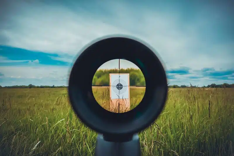 Sniper gun scope view