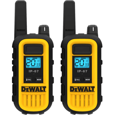 DeWalt DXFRS300 1 Watt Heavy Duty Walkie-Talkies in yellow