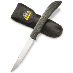 Outdoor Edge Fish & Bone Folding Knife with a Black nylon carry sheath