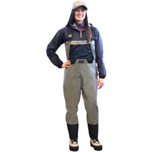 Caddis Women's Breathable Stockingfoot Waders in attractive tan color 