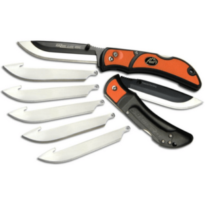 Outdoor Edge Cutlery Razor-Lite EDC with a blaze orange textured handle and stainless steel blade finish